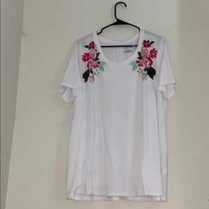 White floral shirt Plus sized